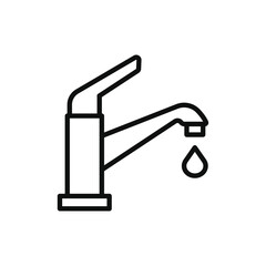 Faucet tap water icon line art vector