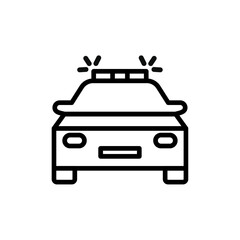 Flashing police car icon line art vector