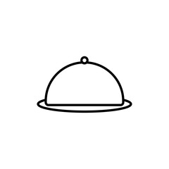Food Tray and Cover icon line art vector