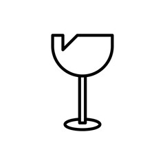 Fragile package icon line art vector