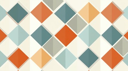 Geometric Pattern with Colorful Rhombus Shapes in Modern Design
