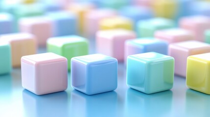 Obraz premium Colorful Pastel Building Blocks Ideal for Creative Play and Learning