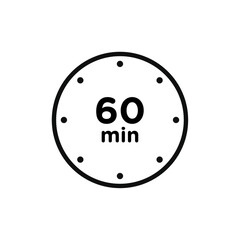 Minute timer icon line art vector