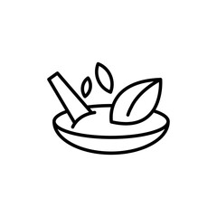 Natural medicine icon line art vector