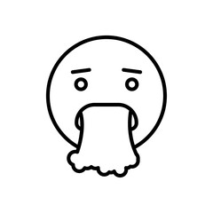 Nauseated emoji icon line art vector