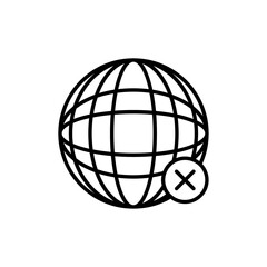 offline icon line art vector