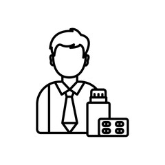 Pharmacist icon line art vector