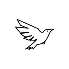 raven icon line art vector