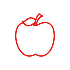 Red apple icon line art vector
