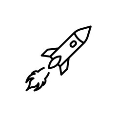 Rocket icon line art vector