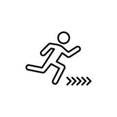 running Speed icon line art vector
