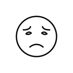 Sad, upset or lonely emoticon icon line art vector