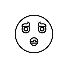 Shocked face icon line art vector