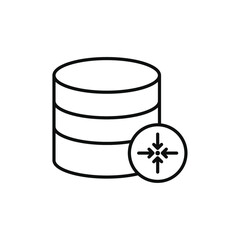 Shrink database icon line art vector