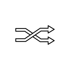 Shuffle arrow icon line art vector