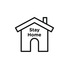 Stay home icon line art vector