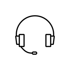 Support headset icon line art vector
