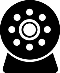 CCTV security camera icon video surveillance monitoring, defocused home security camera, wall mounted for outdoor area safety and observation flat vector  isolated transparent