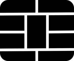 EMV chip icon. Line, glyph and filled outline, mobile telephone Microchip for bank plastic credit or debit charge or sim card. Digital Nfc technology. Contactless payment at terminals and ATMs.