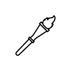 Torch flame icon line art vector