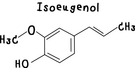 Isoeugenol,chemical structure of Isoeugenol illustration