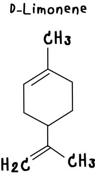 D-limonene,chemical structure of D-limonene illustration