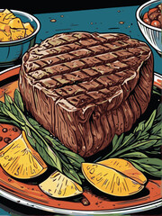 beef steak vector art for design needs 