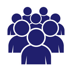 Illustration of crowd of people icon silhouettes vector. Social icon. Flat style design. User group network. Corporate team group. Community member icon. Business team work activity. Staff unity icon 