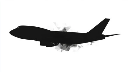 The Aircraft of the triangles. Aircraft low poly. Vector illustration