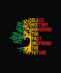 Black History Honoring The Past Inspiring The Future Afro American Black History Month T-shirt design