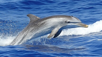 Spotted Dolphin Leaps Through Ocean Waves