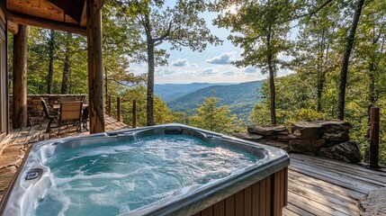 A private mountain retreat with panoramic views, a hot tub, and fine dining