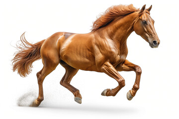 Fototapeta premium horse golden color galloping fast isolated