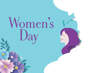 Women's day flower with illustration