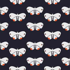 Seamless pattern with stylish butterflies. Butterfly patterned design for banner, poster, textile print, wrapping, wallpaper.