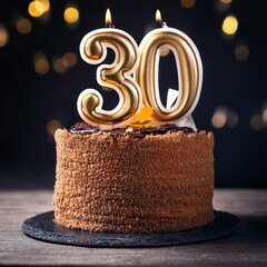 Generated image Beautiful cake celebrating a birthday or milestone of 30