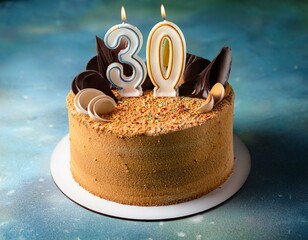 Generated image Beautiful cake celebrating a birthday or milestone of 30