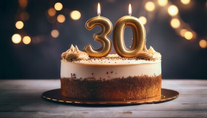Generated image Beautiful cake celebrating a birthday or milestone of 30