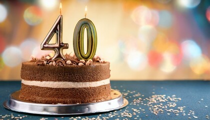 Generated image Beautiful cake celebrating a birthday or milestone of 40