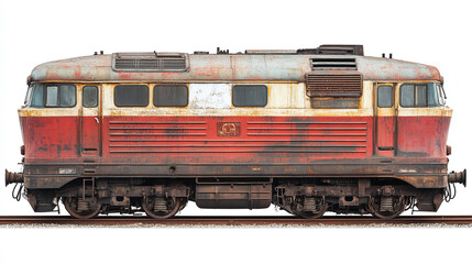 Obraz premium Railway railroad isolated on white background. locomotive train travel and transportation road journey, old metal metro tourism platform object.