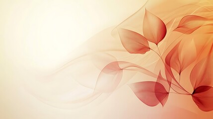 Abstract Red Leaves Flowing Design Background