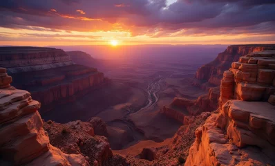 Stunning sunset over canyon landscape