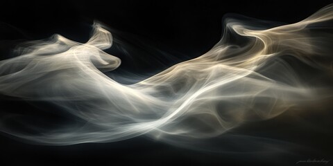 Abstract background with white-gray smoke on dark background