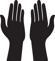 hands in prayer icon silhouette design vector art illustration