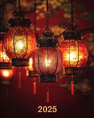 Chinese lantern with text 2025