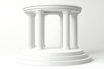 Obraz premium Elegant White Rotunda with Steps and Columns