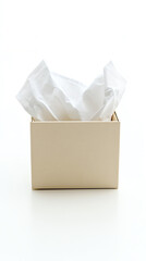 A simple gift box with white tissue paper, perfect for any occasion or celebration.