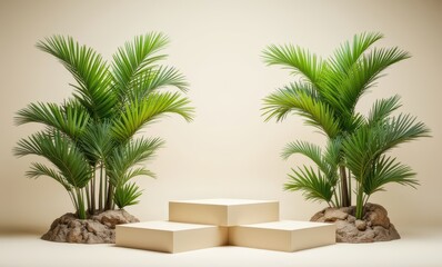 Stylish greenery with podium setup