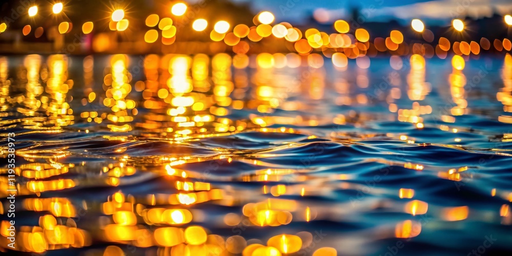 Wall mural Lighted Shimmers: Candid Photography of Sparkling Lights Reflecting on Water