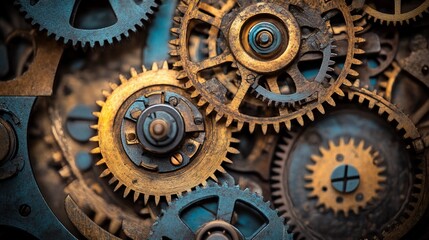 Interlocking Gears Complex Machine Mechanism